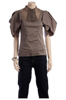 Taupe Ruffle Sleeve Blouse